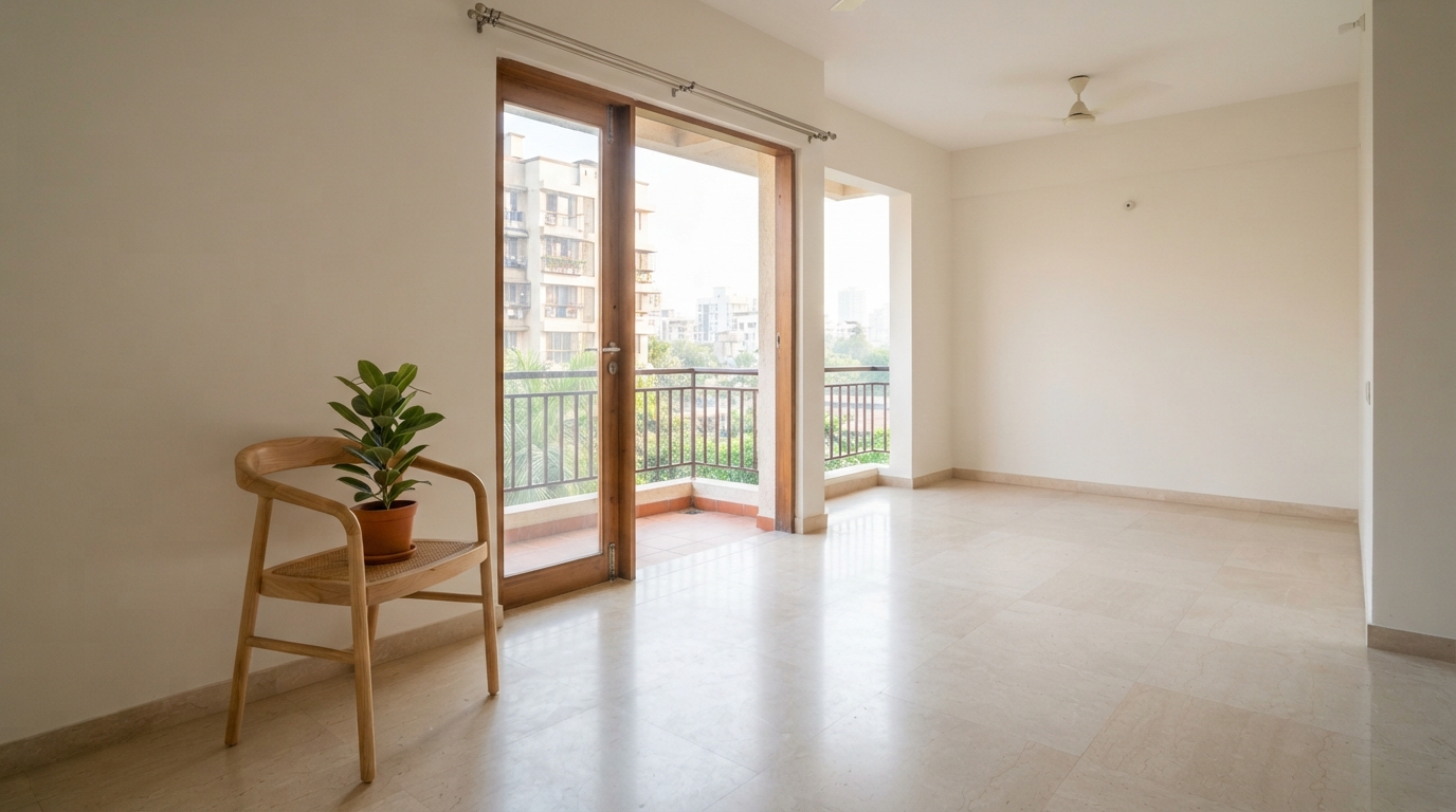 A bright and clean vacant rental apartment in Mumbai