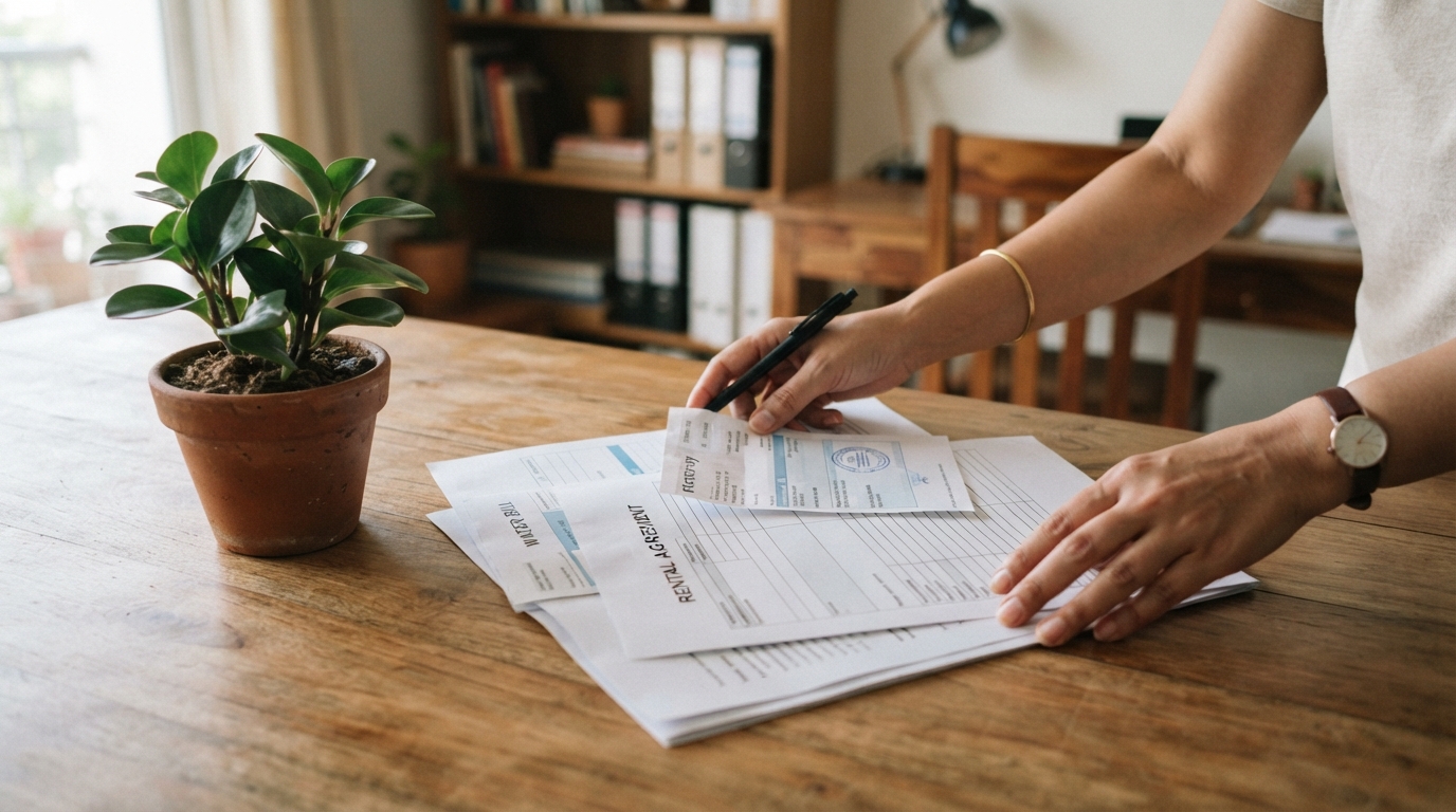 Organizing physical inspection and settlement documents for a property